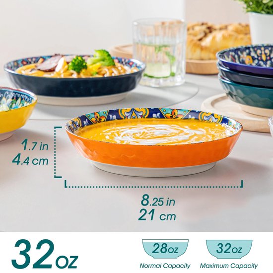 Serviesset 48 stuks - Serviesset met patronen - Servies set - Tafelgerei - Cadeau Tip - Kleurrijk