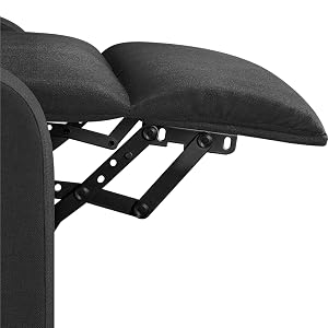 Relaxstoel Woonkamer – Verstelbare Rugleuning – Voetensteun – Lounge Stoel – Linnen Stof – Zwart