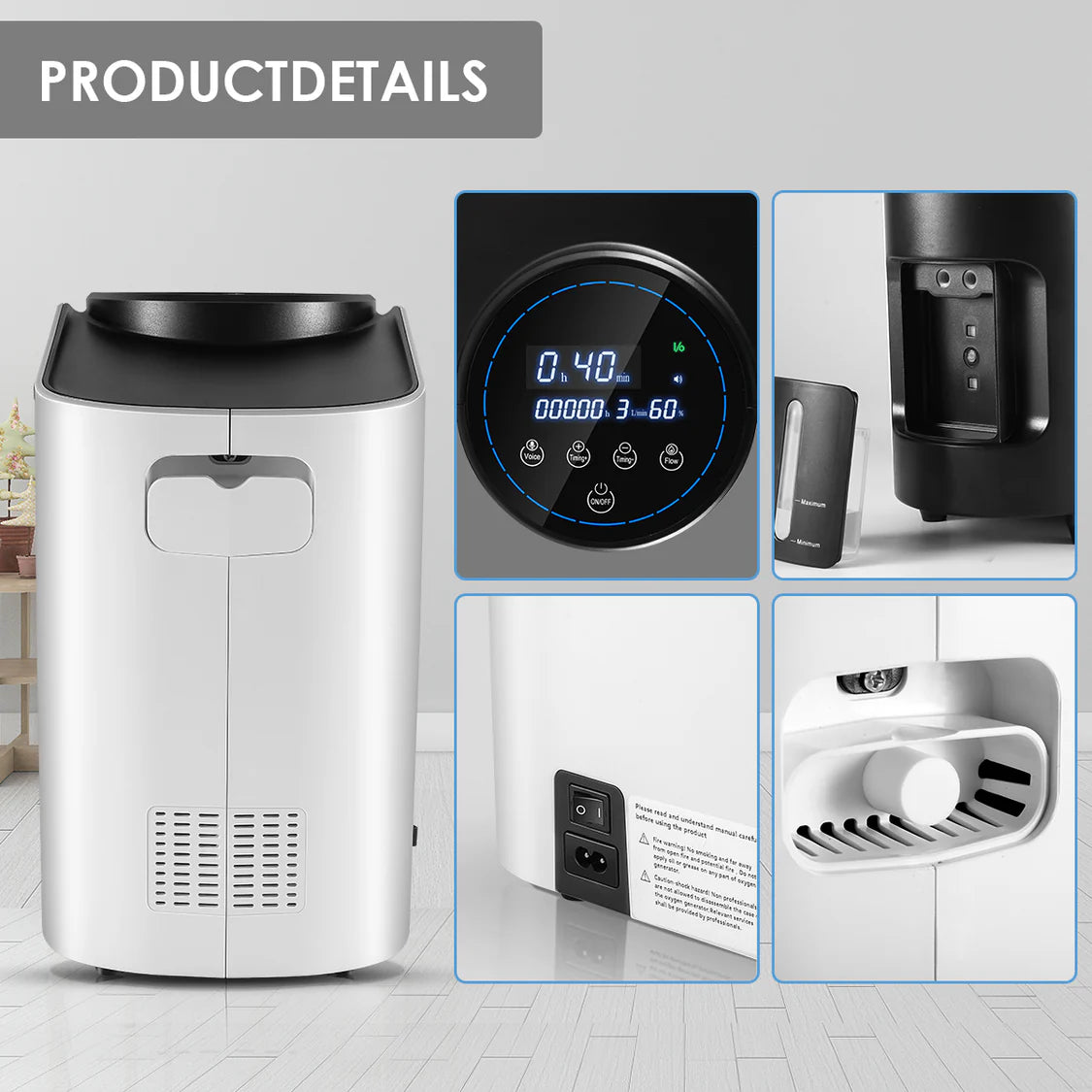 VARON VH-1 Zuurstofconcentrator voor Thuisgebruik (1–7L/min) – Stil, Compact & CE-Gecertificeerd