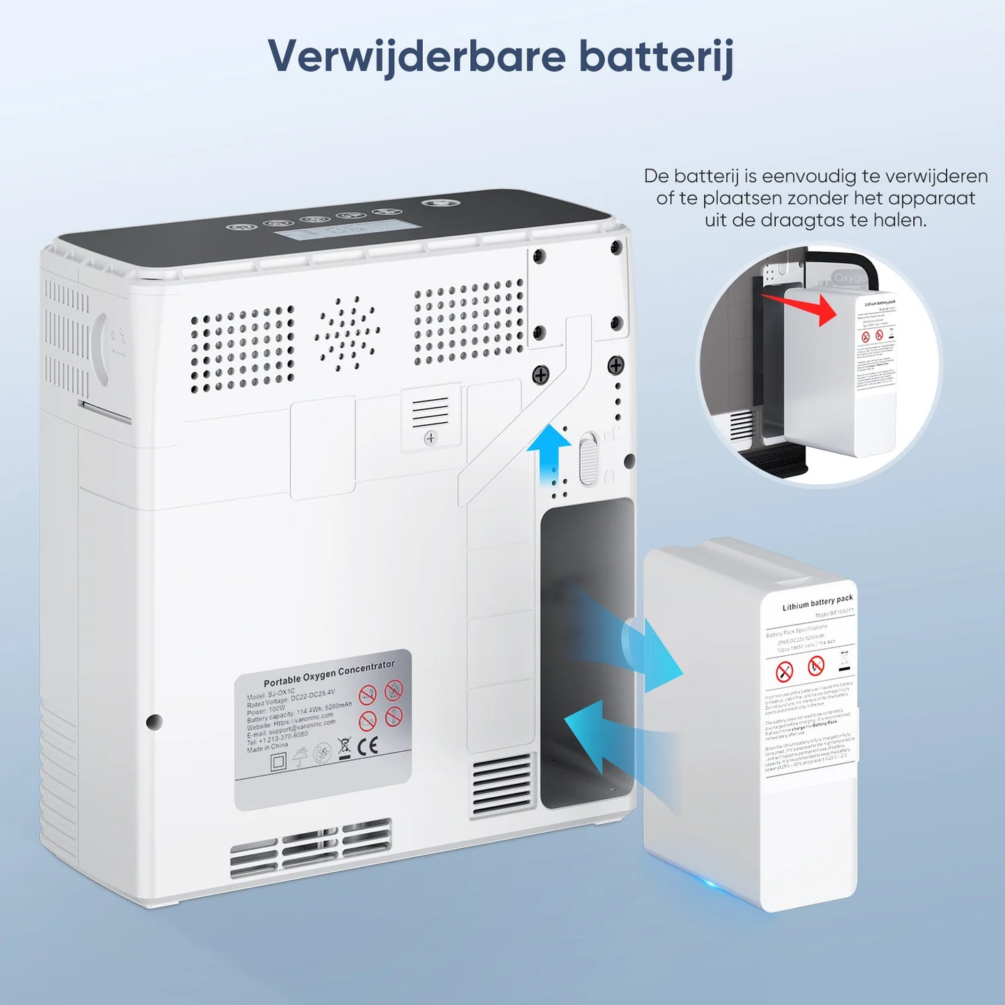 VARON VP6 Draagbare Zuurstofconcentrator (1-6L) – Compact & Stil