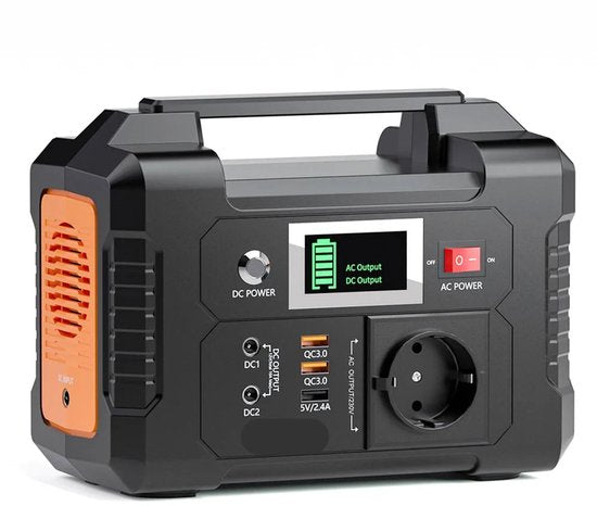 Powerstation - Draagbare - Stroomgenerator - Aggregaat - Powerbank - 200W - met 151Wh Lithium Batterij - 1x Pure Sine Wave AC220V Output - Voor Kamperen, Van en RV Gebruik - Noodstroombron