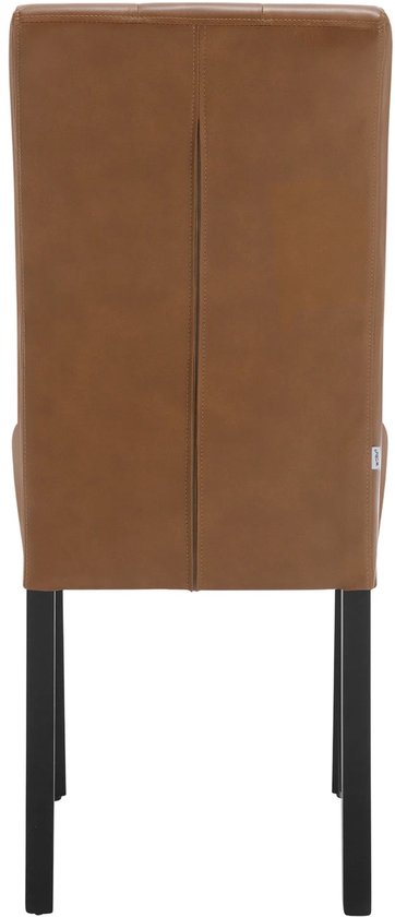Stoel - Eetkamerstoelen - Set van 2 Kunstleer Eetkamerstoelen - Ergonomisch - Massief Houten Poten – Hoge Rugleuning - Comfortabel Gevoerd – Ergonomisch & Duurzaam – Voor Keuken - Eetkamer - 44x99x59cm - Bruin
