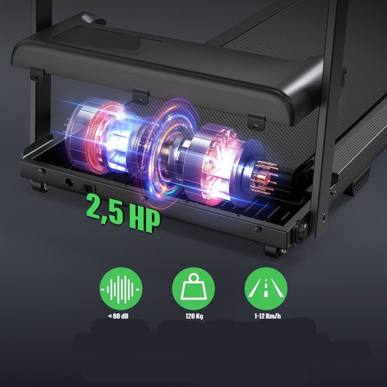 Loopband – Treadmill – Hardloopband – Loopmachine – Fitnessapparaat – Opvouwbaar Ontwerp – 12 Km/U Snelheid
