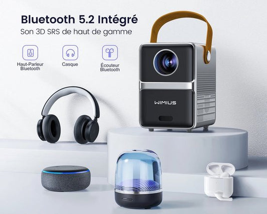 Draagbare Theaterprojector-Wimius P61, 8000Lumen-5G-Wifi-Bluetooth-Volledige Hd-Oplaadaansluiting-Scherm 1080P-Thuisbioscoop