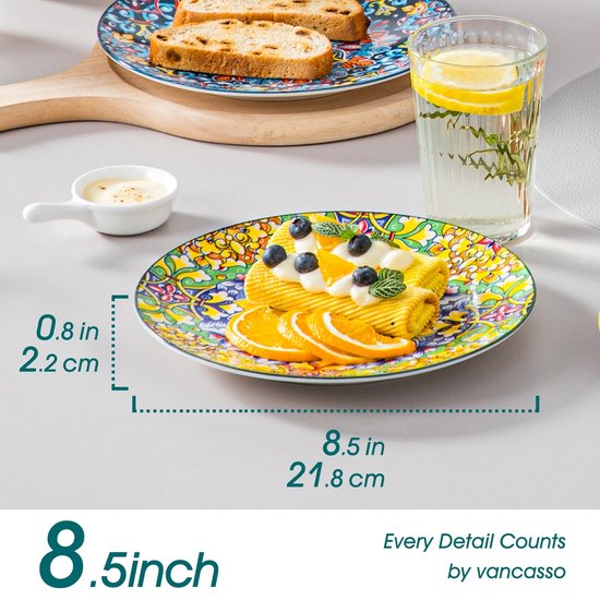 Serviesset 48 stuks - Serviesset met patronen - Servies set - Tafelgerei - Cadeau Tip - Kleurrijk