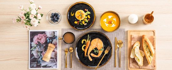 Luxueuze Porseleinen Serviesset - Servies 16 delig - Serviesgoed 16 stuks - Bordenset 4 persoons - B