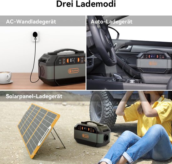 Powerstation – Draagbare Energiecentrale – Noodaccu – Portable Powerbank – Zonnegenerator – 330W (600W Piek) – 288,6 Wh Capaciteit