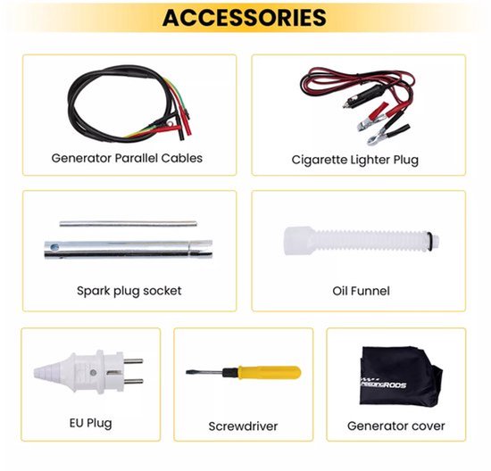 Draagbare Inverter Stroomgenerator – Noodstroomaggregaat – Benzinegenerator – Generator Camping – Mobiele Stroomvoorziening – 3300W Krachtig Vermogen – Extra Stil met USB & 230V Stopcontacten