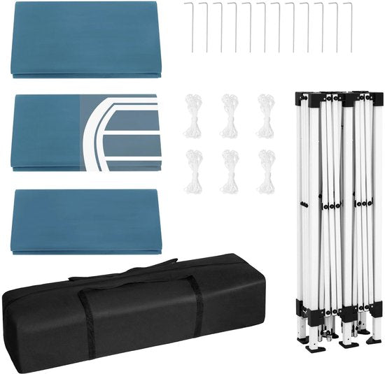 Pop-Up Tent – Tuinpaviljoen – Opblaasbare Tuintent – Buiten Shelter – 3x6 Meter – UV-Bescherming 98% – Verstelbare Hoogte - Blauw