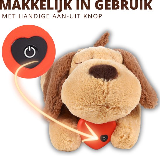 Puppy Knuffel met Hartslag & Warmtepad – Hondenknuffel voor Puppy – Kalmerende Snuggle Puppy – Comfortknuffel
