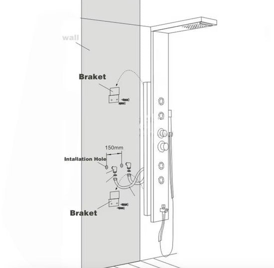 Douchekraan - Regendouche - Douchekop - 6 in 1 - Regendouche - Waterval douche - Kraan - Bidet - Massage jet - Handdouche - Waterstroom gevoed - Verlichting en LED display - Rose Gold