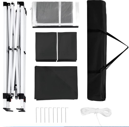 Partytent - Partytent opvouwbaar - Met zijwanden - Waterdicht - 2x2x2.5m - Grijs - Antraciet