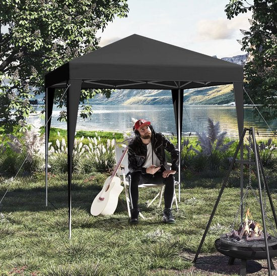 Partytent - Partytent opvouwbaar - Met zijwanden - Waterdicht - 2x2x2.5m - Grijs - Antraciet