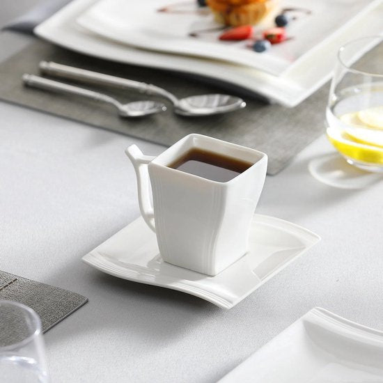 Serviesset Wit 30-delig – 6 Personen – Vierkant Porselein