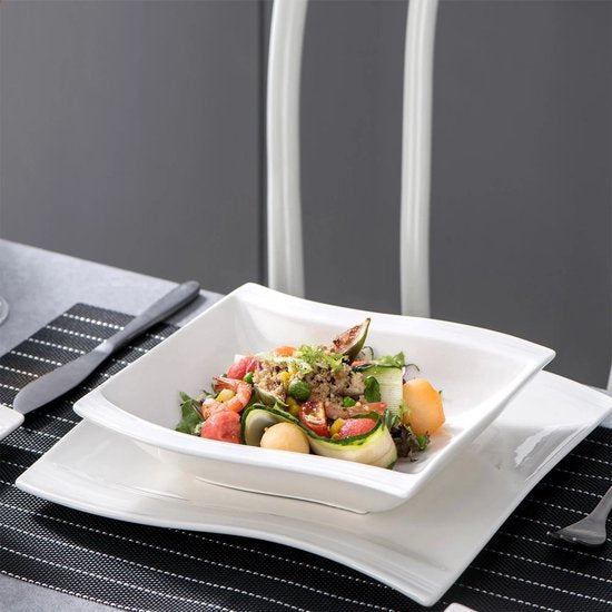 Serviesset Wit 30-delig – 6 Personen – Vierkant Porselein