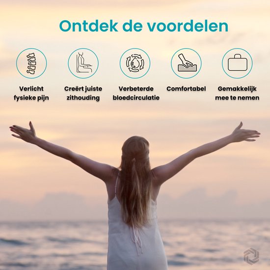 Zitkussen Orthopedisch & Ergonomisch voor Auto en Bureaustoel - Stuitkussen - Wigkussen - Thuiswerken
