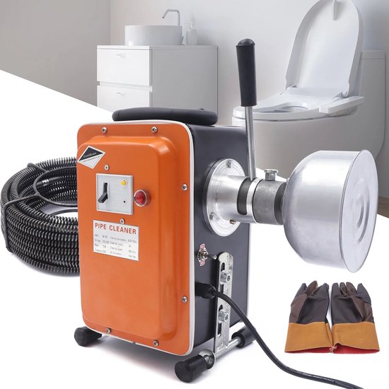 Elektrische afvoerreiniger – Rioolontstopper – Leidingreiniger met spiraal – Krachtige afvoerontstopper – 750W motor – 20 meter kabel (spiraal)