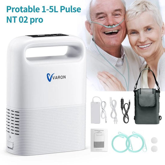 Zuurstofconcentrator – Draagbare Zuurstofapparaat – Ademhalingshulpmiddel – Oxygen Machine – Pulserende Zuurstofstroom – 1-5 L/min – Lichtgewicht 2,2 kg – 3-4 Uur Batterijduur