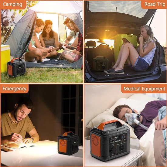 Powerstation - Generatoren - Aggregaat - Stroomgenerator - Generator – Geschikt voor Reizen & Kampere - 300W - 296Wh - 230V AC & DC Poorten - Draagbare Power Station - Snelle Oplaadfunctie - LED Zaklamp