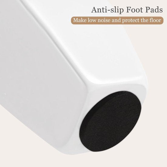 Poef Kruk voor Make-Up Kaptafel Stoel Comfortabele Barokke Stijl Wit