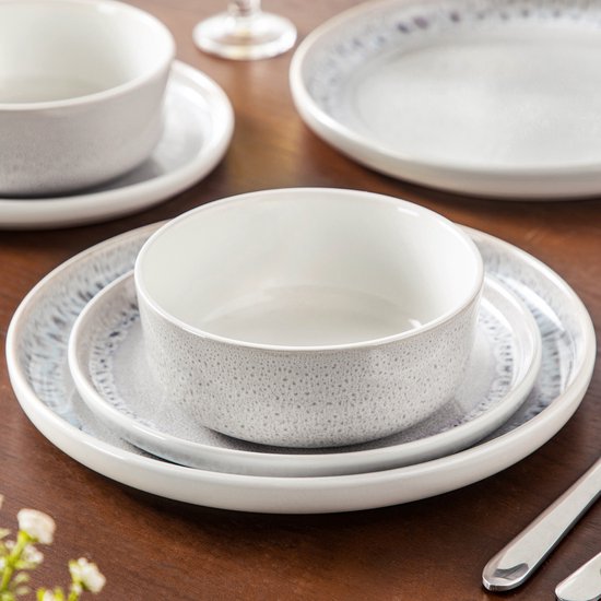 Luxe Serviesset - 18 delig - 6 persoons - Beige - Dinerborden - Bordenset - Diepe borden - Ontbijtborden - Servies - Keukenservies - Luxe design - Tafelstijl