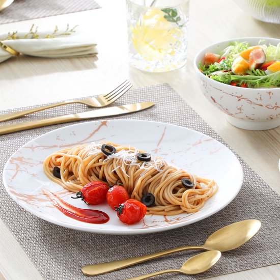 Luxe Serviesset Wit/Goud 12-delig – 4 Persoons Keramisch Servies