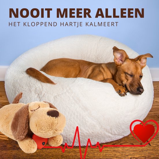 Puppy Knuffel met Hartslag & Warmtepad – Hondenknuffel voor Puppy – Kalmerende Snuggle Puppy – Comfortknuffel