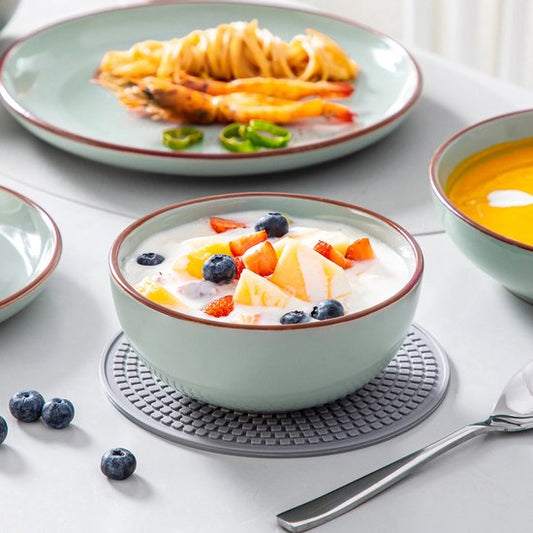 Luxe Serviesset – 32 delig – 8 persoons – Porselein - Bordenset – Dinner platen – Dessertborden - Kommen - Mokken - Schaaltjes - Jade - Nimf