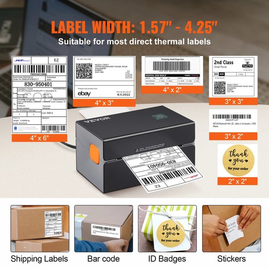Draagbare Thermische Labelprinter - Labelprinter - Thermal Printer - Sticker Printer - Draagbaar - Bluetooth - Automatische Label Erkenning - 300DPI Bluetooth