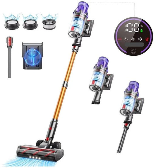 Steelstofzuiger - Stofzuiger - Draadloze - Vacuum Cleaner - 500W - 50.000PA Zuigkracht – Verwijderbare Accu – Handstofzuiger – Slimme LED-functies