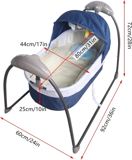 Baby Swing - Elektrische Babyschommel - Automatische Wipstoel voor je Baby - Schommelstoel