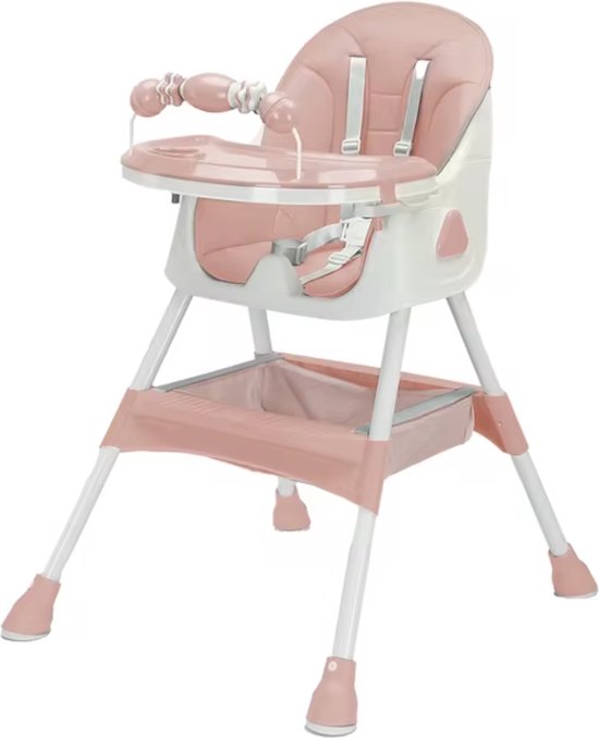 Kinderstoel - Babystoel - Baby stoel - Baby eetstoel - babystoel voor aan tafel - Opvouwbaar - Verstelbaar - Met speelboog - Grijs
