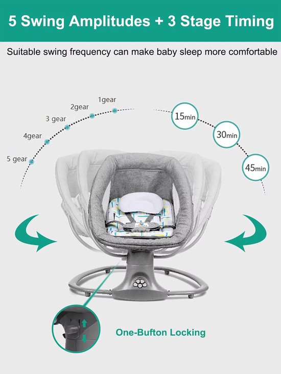 Elektrische Wipstoel - Baby Schommel - Baby Automatische Schommelstoel - Afstandsbediening - Roze - Babybedje - Wipstoel - Automatische Wieg voor Baby’s - Schommelbedjev - Comfortabel & Veilig