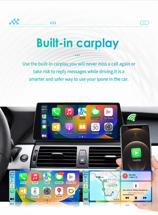 Android Autoradio – Car Multimedia Stereo – Android Car Player – GPS Navigatie – Touchscreen 10,25 Inch – Android 13 – CarPlay & Android Auto Support