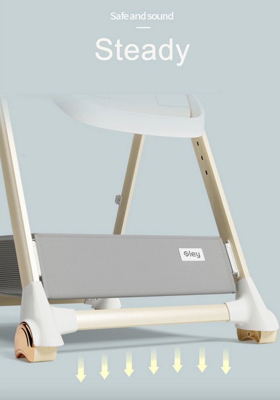 Kinderstoel - Babystoel - Baby stoel - Baby eetstoel - babystoel voor aan tafel - Met wieltjes - Kantelbaar - Opvouwbaar - PU Leer - Blauw
