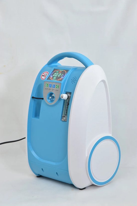 Draagbare Zuurstofconcentrator – Mobiele Zuurstofapparaat – Zuurstoftherapie Machine – Medische Zuurstofgenerator – Zuurstofinhalator – Instelbare Zuurstofstroom 1-5L/min – Stil en Compact Design