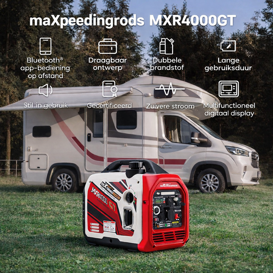 Stroomgenerator – Inverter Generator – Bluetooth Generator – Draagbare Generator – LPG Generator – Stilgeluid Wireless Bedienbaar – Dubbel Brandstof Systeem 3500W