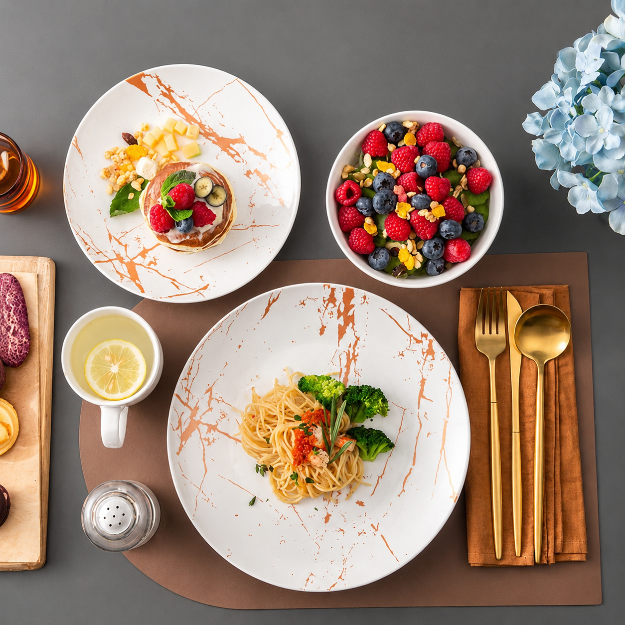 Luxe Serviesset Wit Goud 32-delig – 8 Persoons Porseleinen Servies