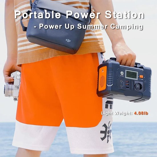 Powerstation - Draagbare - Stroomgenerator - Aggregaat - Powerbank - 200W - met 151Wh Lithium Batterij - 1x Pure Sine Wave AC220V Output - Voor Kamperen, Van en RV Gebruik - Noodstroombron