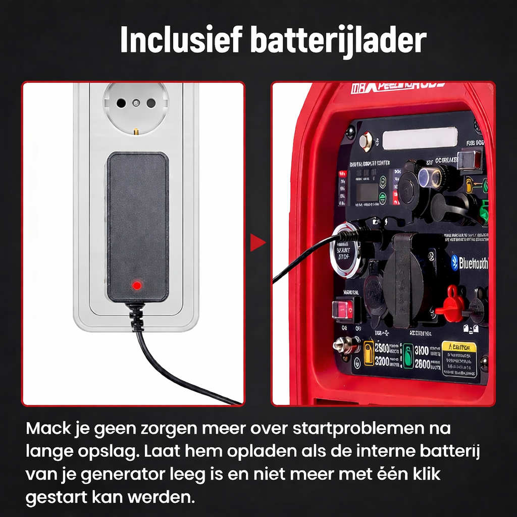 Stroomgenerator – Inverter Generator – Bluetooth Generator – Draagbare Generator – LPG Generator – Stilgeluid Wireless Bedienbaar – Dubbel Brandstof Systeem 3500W