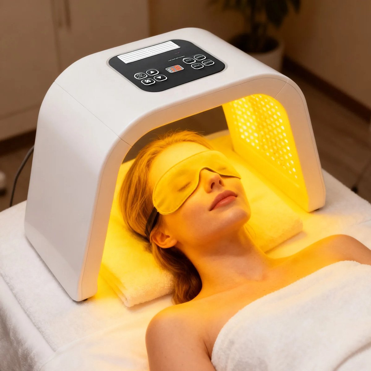 LED Lichttherapie Gezichtsapparaat - 7 Kleuren - 287 LED's - Gezichtsverzorging met Timer - Lichttherapie Lamp - Wit