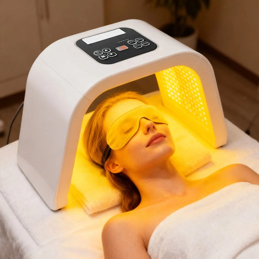 LED Lichttherapie Gezichtsapparaat - 7 Kleuren - 287 LED's - Gezichtsverzorging met Timer - Lichttherapie Lamp - Wit