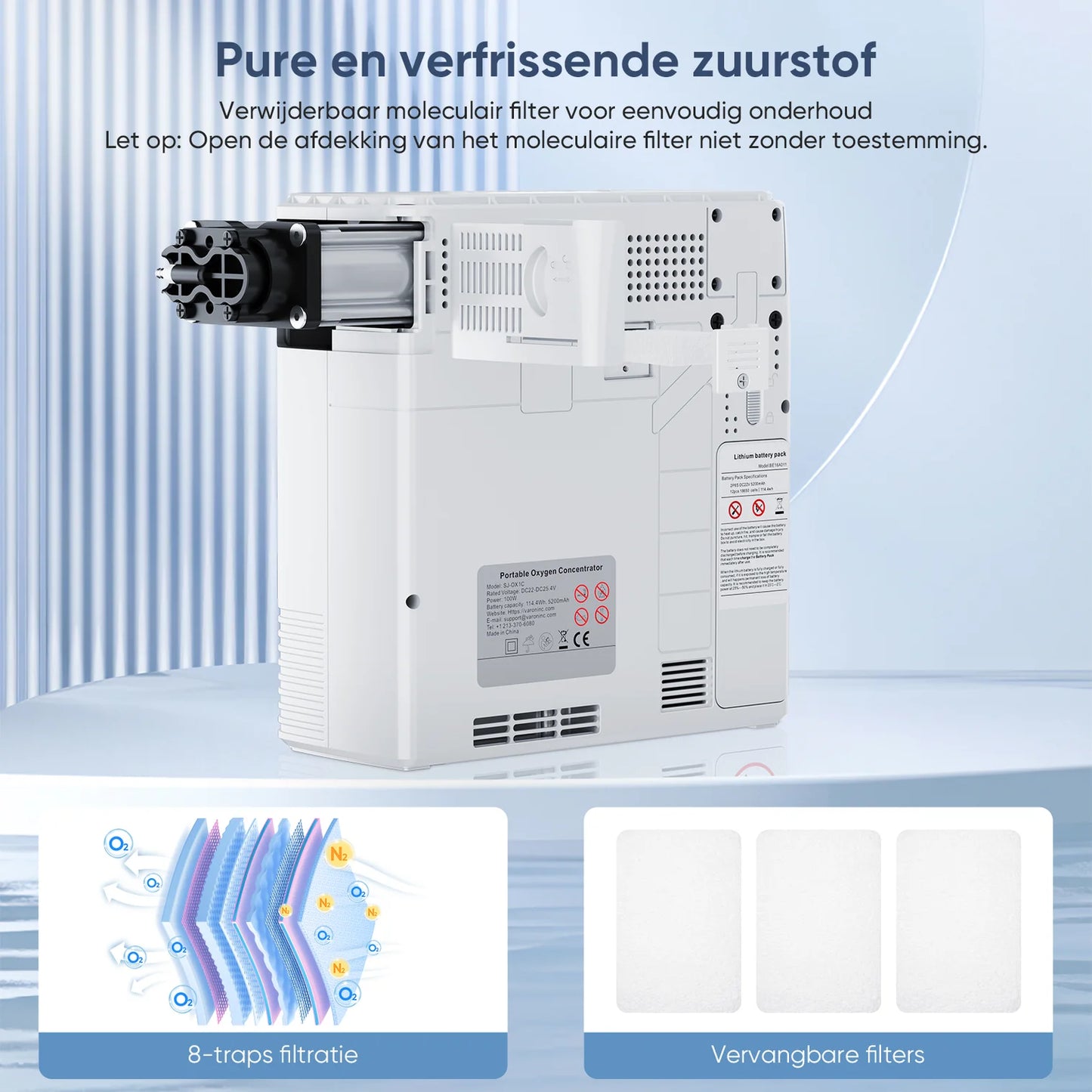 VARON VP6 Draagbare Zuurstofconcentrator (1-6L) – Compact & Stil
