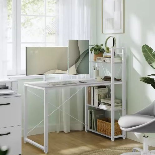 Verstelbaar Bureau met Wisselbare Planken – 120 cm Werkblad & Industrieel Design