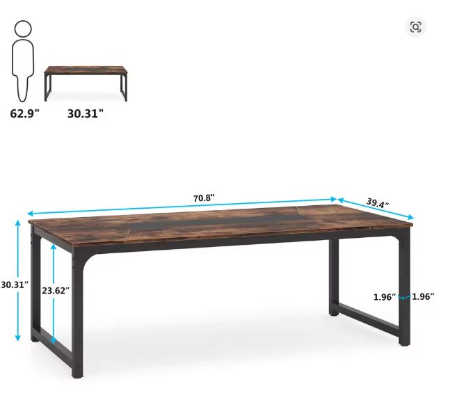 Groot Directiebureau met Industrieel Design – 180 cm Werkblad