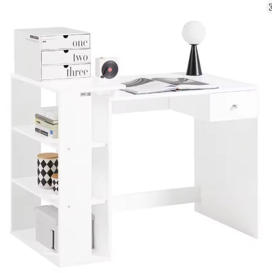 Bureau met Lade en 3 Opbergplanken – 101 cm Werkblad