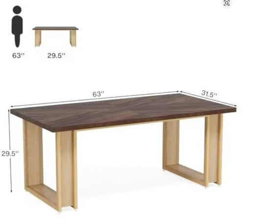 Groot Houten Bureau met Sled-Frame – 160 cm Werkblad