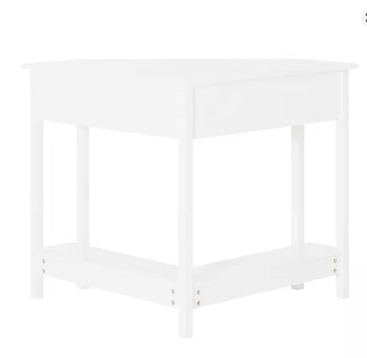 Compact Hoekbureau met Lade & Plank – 76×76 cm Werkblad