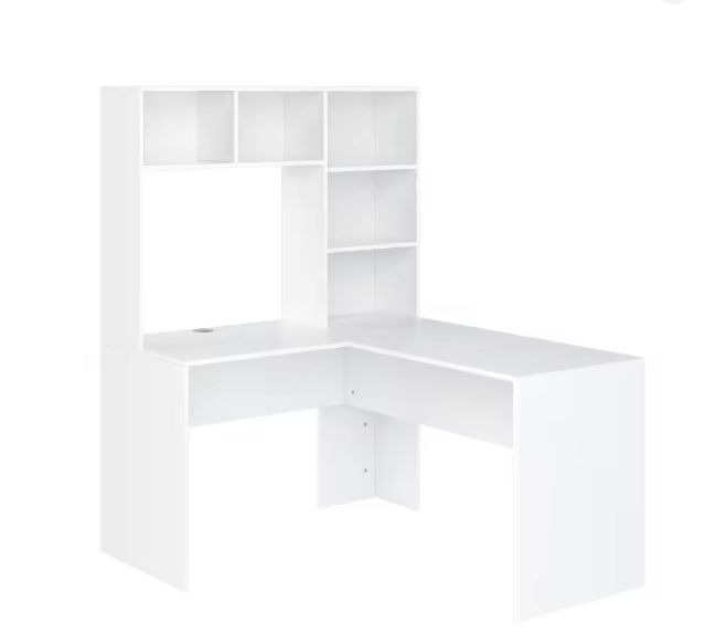 L-Vormig Hoekbureau met Planken – 124,7×107,8×152,5 cm, Ruim en Functioneel