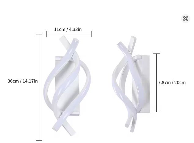 Moderne LED Wandlamp 22W – Witte Wandkandelaar met Spiraal Design